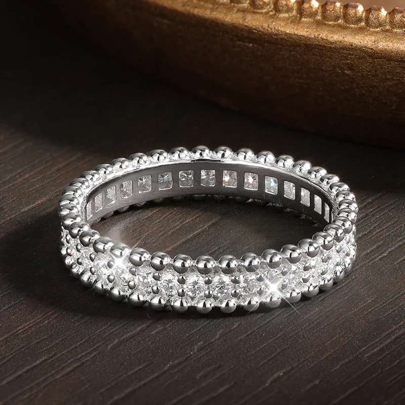 Moissanite Eternity Band Ring Stackable - M-JAJA D VVS1 Moissanite anneaux pour