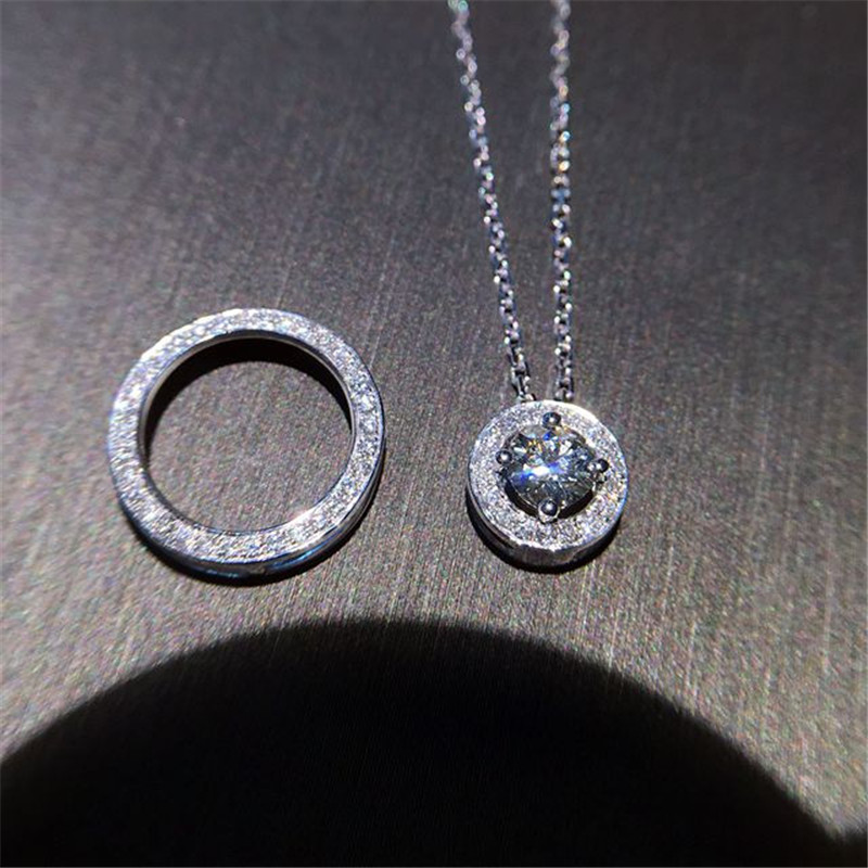Moissanite Pendant Necklace Solitaire - Pendentif en diamant de laboratoire en