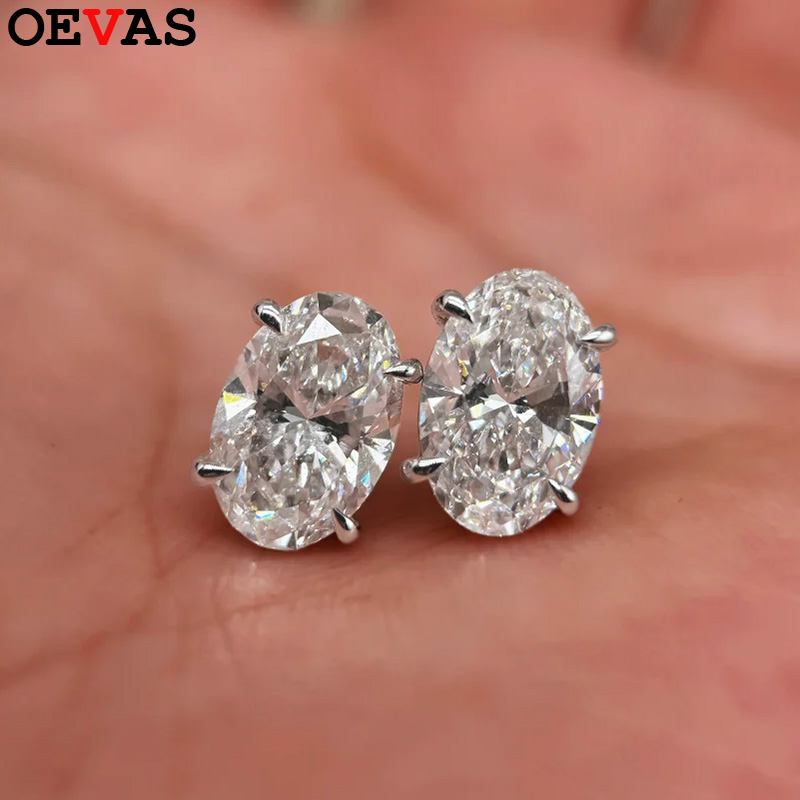 Moissanite Stud Earrings Round Cut 1Ct - Boucles d'oreilles OEVAS en moissanite taille