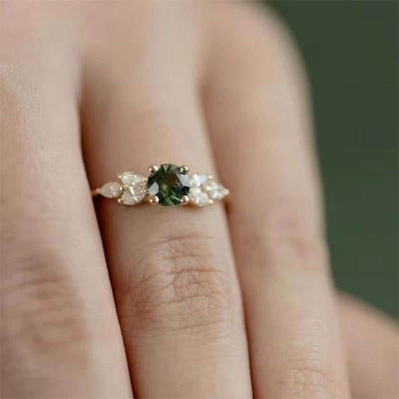 Lab Grown Diamond Ring 14K Gold - Bague en argent regardé 100% pour