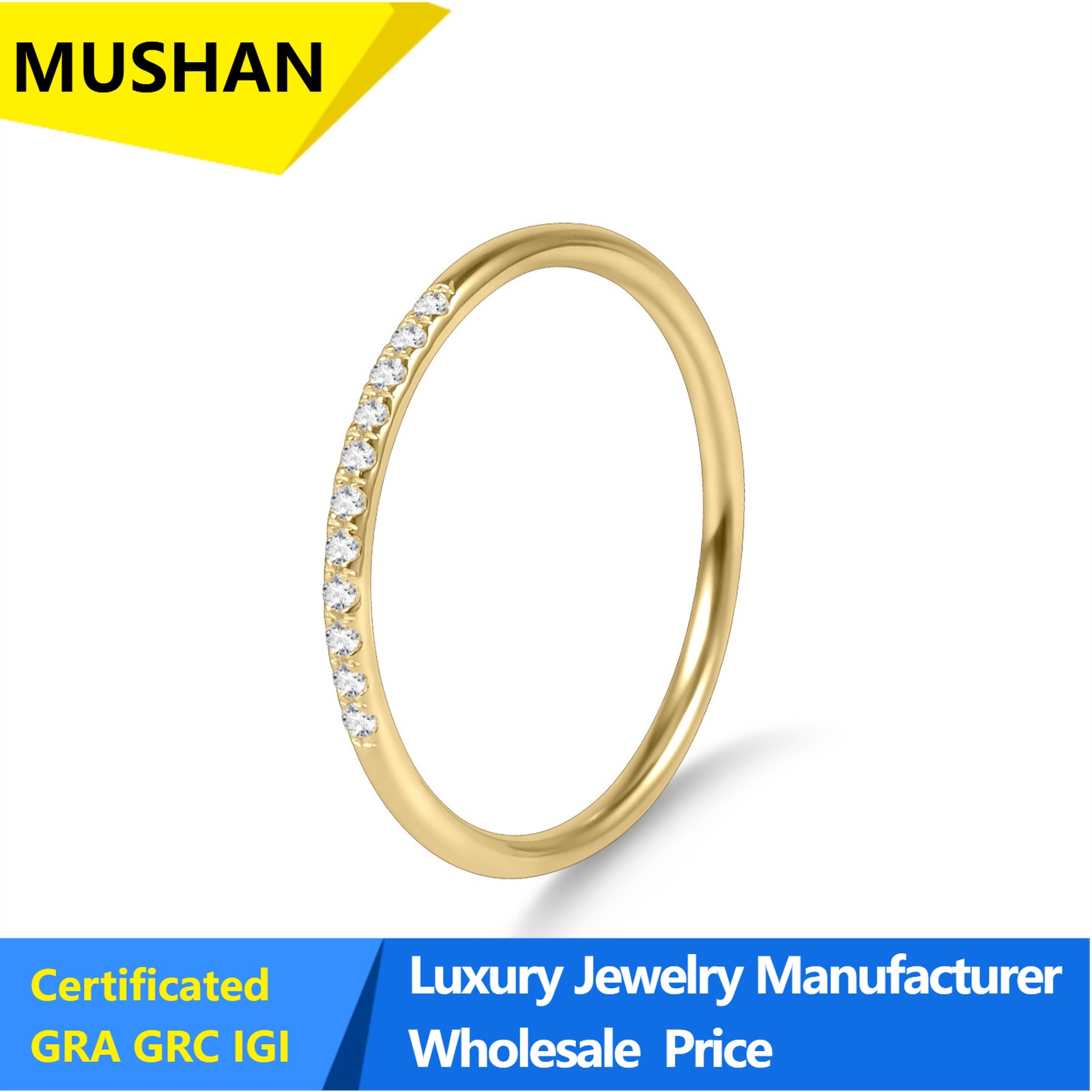 Lab Grown Diamond Ring 14K Gold - Bijoux MUSHAN, vente en gros de