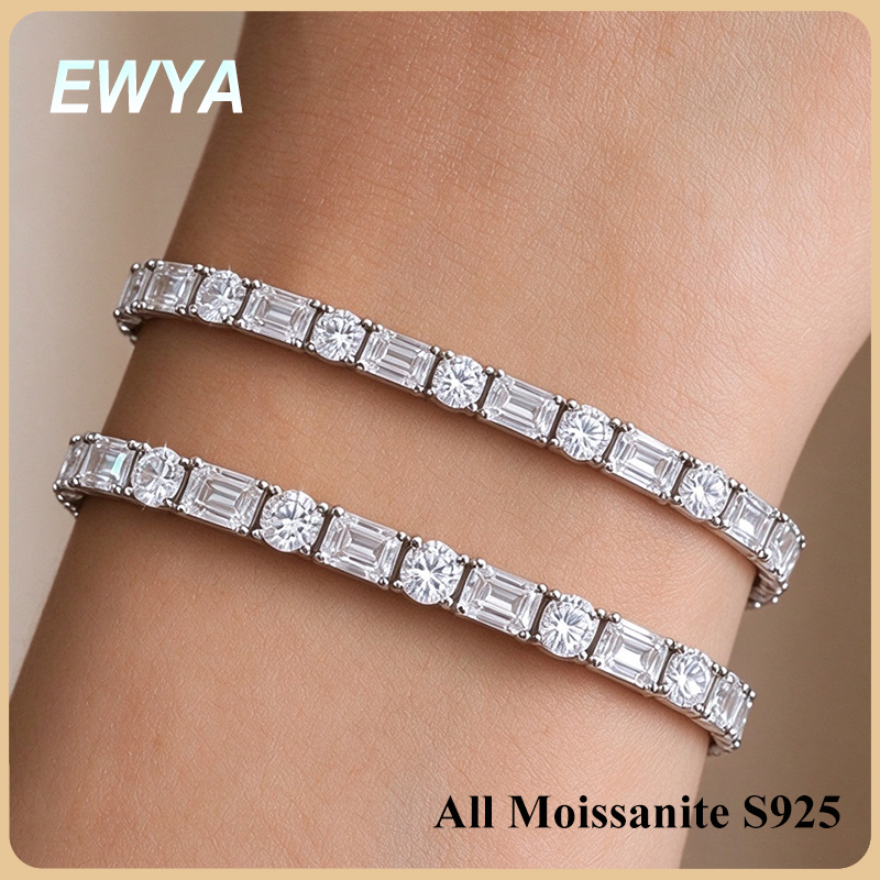 Moissanite Tennis Bracelet 925 Sterling - Bracelets de tennis en moissanite taille