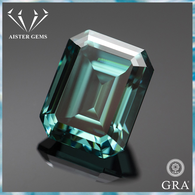 Gra Certificate Loose Moissanite Stone - Pierre de Moissanite vert émeraude inaltérable,