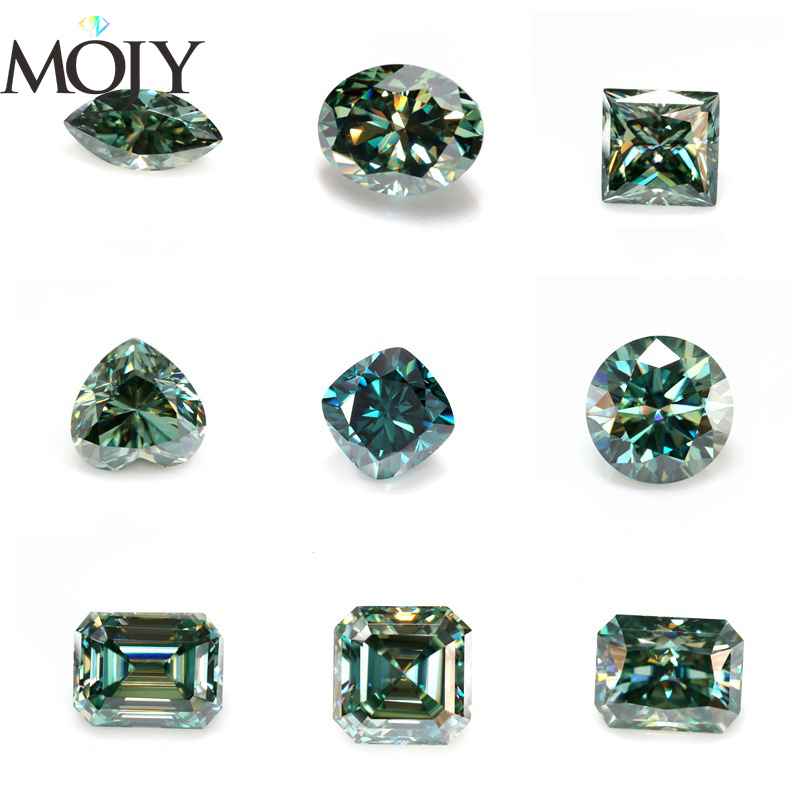 Gra Certificate Loose Moissanite Stone - MOJY-Pierre de moissanite verte naren forme