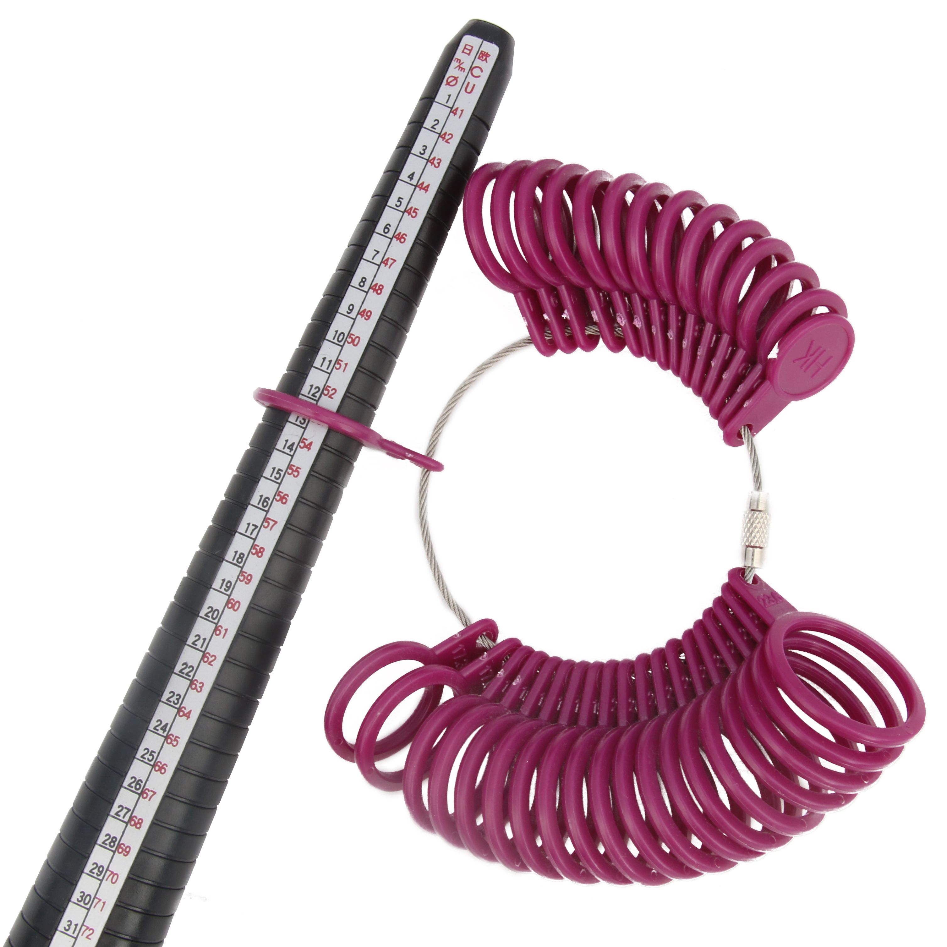 Ring Sizer Measuring Tool Mandrel Set - Détecteur professionnel de taille d'anneau, mandrin,
