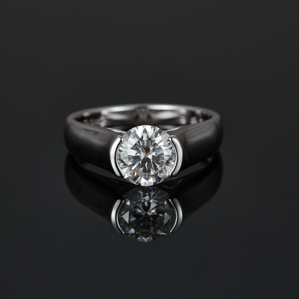 Moissanite Engagement Ring 2 Carat D Vvs1 - Bague en moissanite ronde de 2