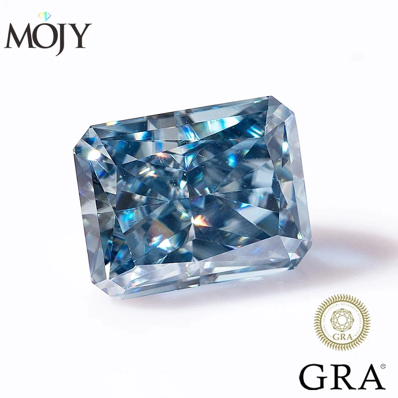 Gra Certificate Loose Moissanite Stone - MOJY ViVid Blue Moissanite At Stone,