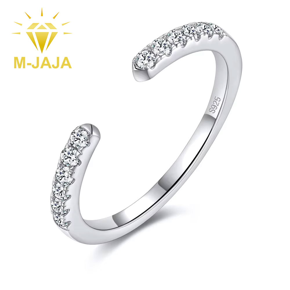 Moissanite Eternity Band Ring Stackable - Bague ouverte empilable en Moissanite pour