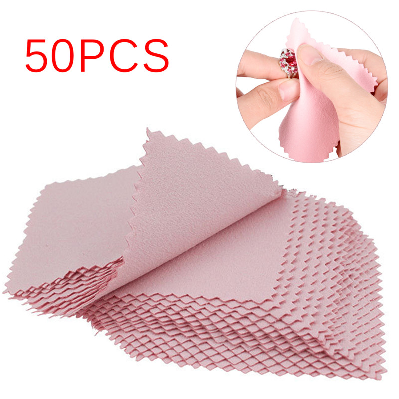 Jewelry Polishing Cloth Silver Cleaner - 50 pièces, outil anti-ternissement, chiffon de
