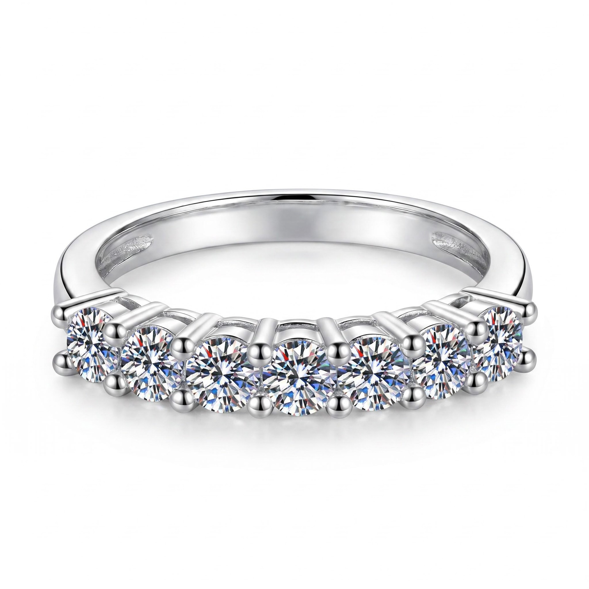 Moissanite Eternity Band Ring Stackable - Bague Iris Moissanite, bande en dentelle,