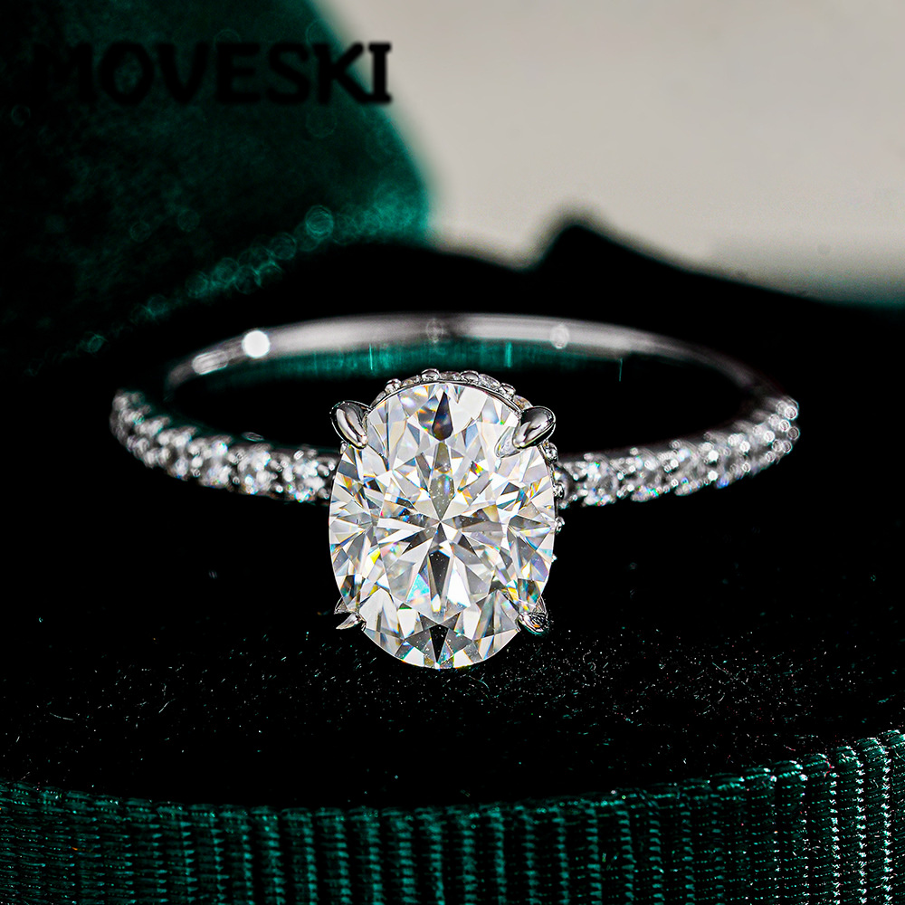 Moissanite Engagement Ring 2 Carat D Vvs1 - Bague de fiançailles de luxe en