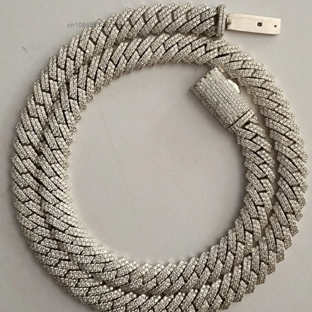 Moissanite Cuban Link Chain Iced Out - Chaîne cubaine personnalisable en moissanite glacée