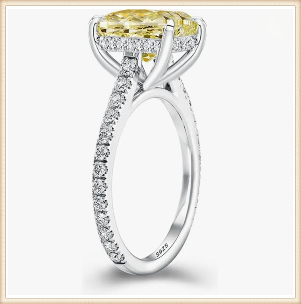 Lab Grown Diamond Ring 14K Gold - Bague de fiançailles en or massif
