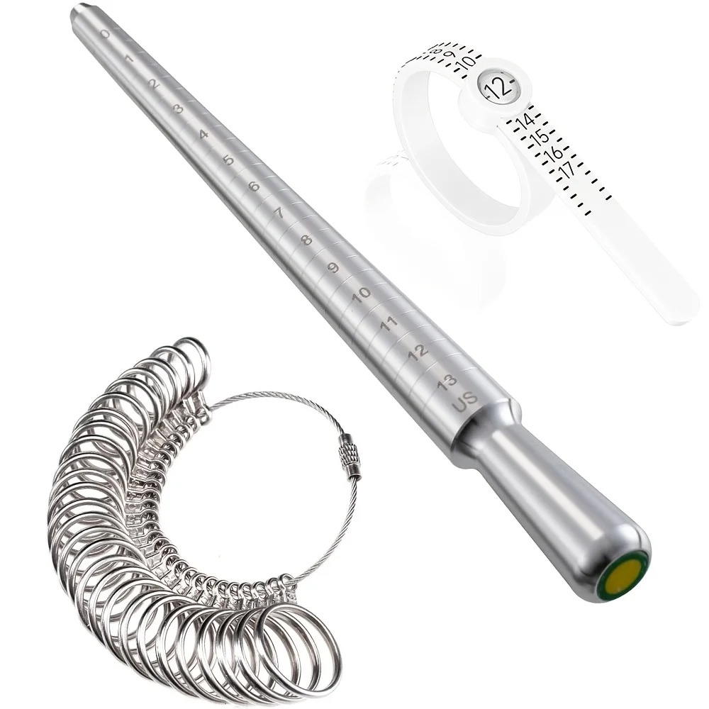 Lot de 3 jaugeurs de bagues en - Ring Sizer Measuring Tool Mandrel Set avis et prix