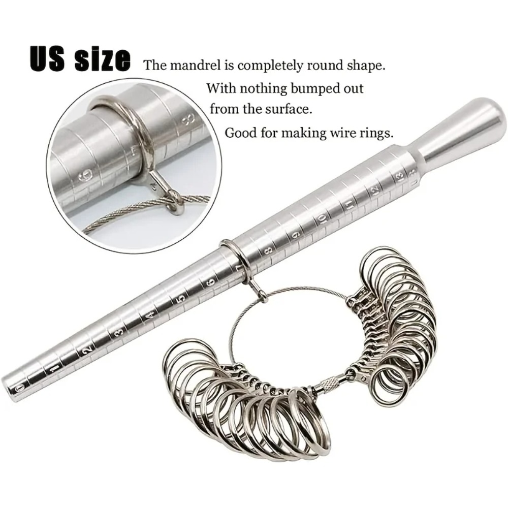 Lot de 3 jaugeurs de bagues en - Ring Sizer Measuring Tool Mandrel Set avis et prix