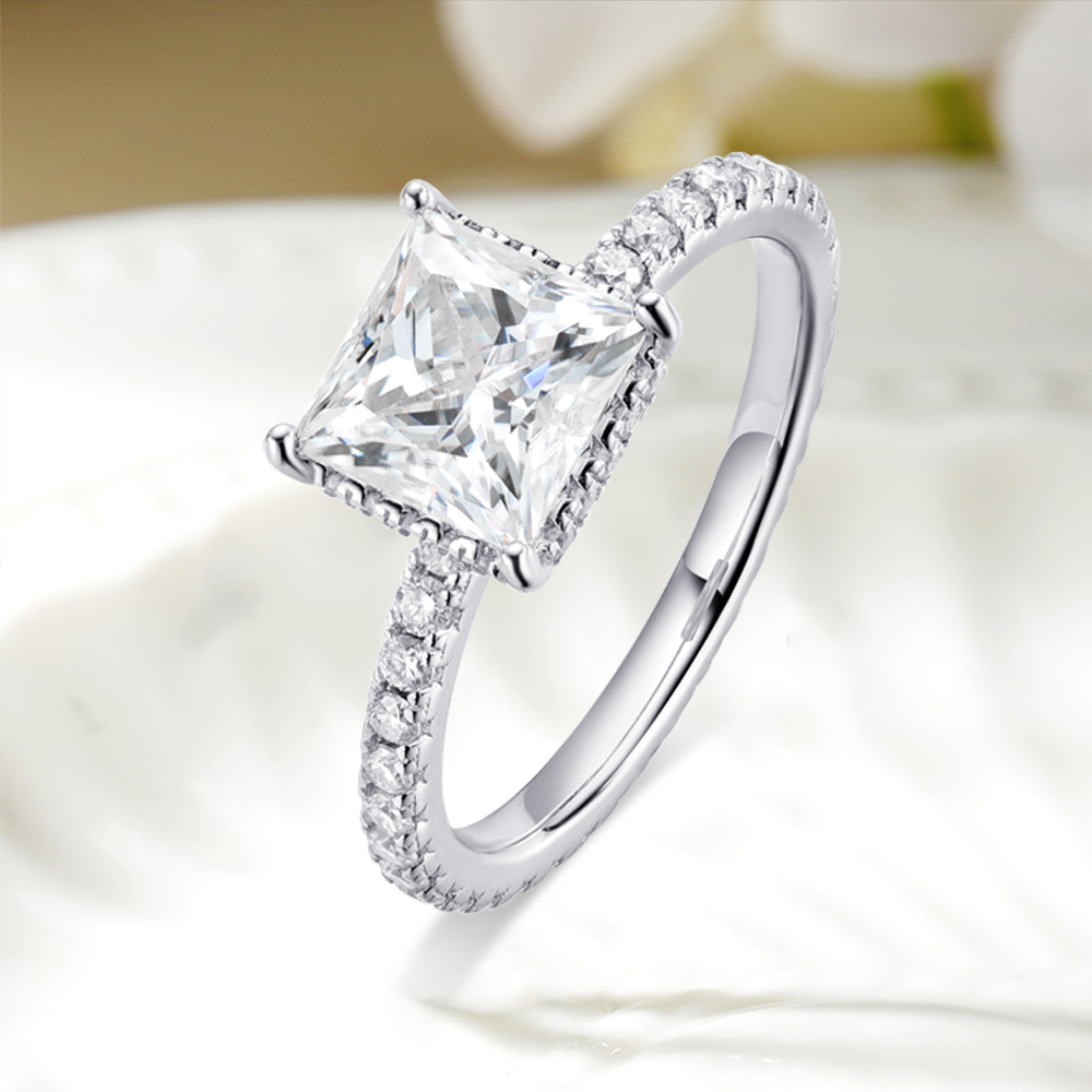 Ensemble de bagues de fiançail - Moissanite Engagement Ring 2 Carat D Vvs1 avis et prix