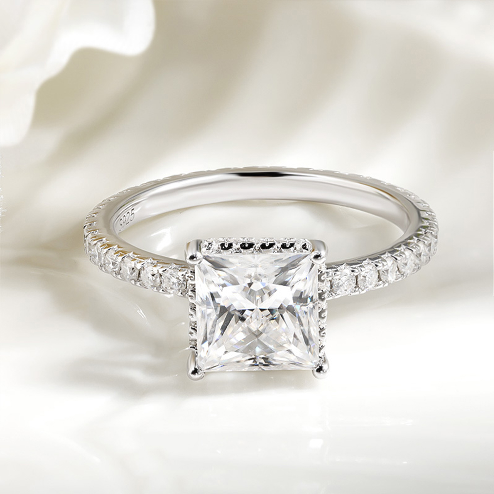 Ensemble de bagues de fiançail - Moissanite Engagement Ring 2 Carat D Vvs1 avis et prix