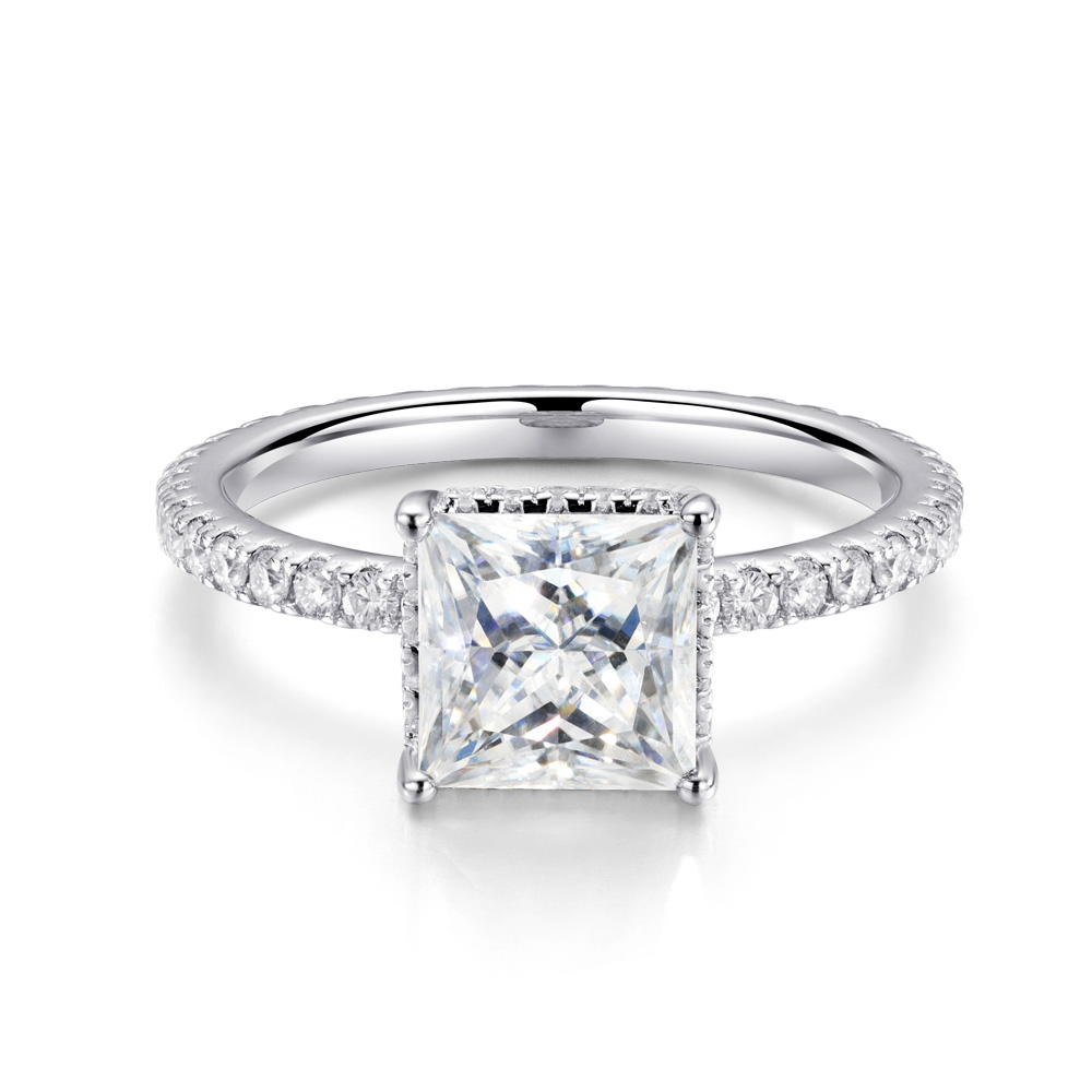 Ensemble de bagues de fiançail - Moissanite Engagement Ring 2 Carat D Vvs1 avis et prix