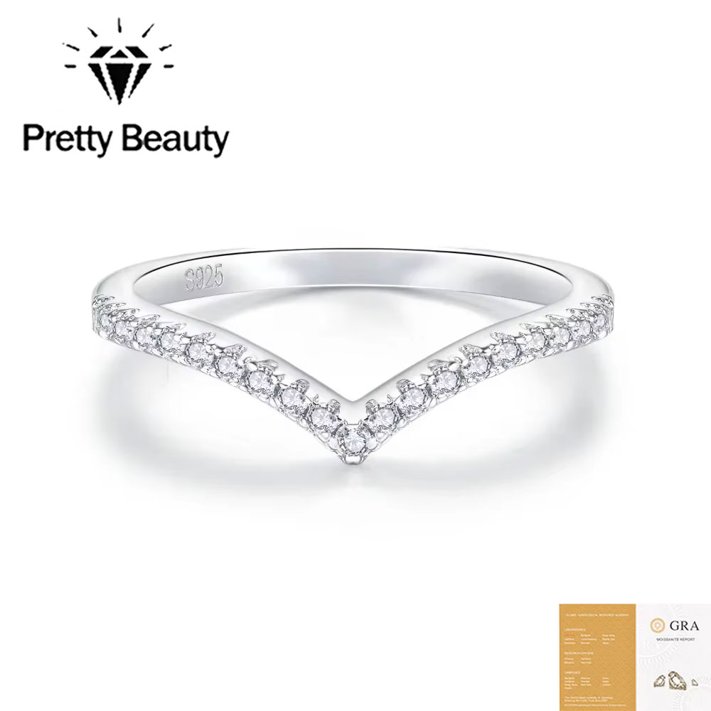 Bague Chevron en Moissanite Pr - Moissanite Eternity Band Ring Stackable avis et prix