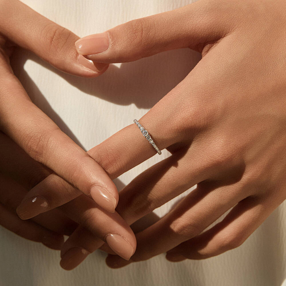 Bague de fiançailles et de mar - Moissanite Eternity Band Ring Stackable avis et prix