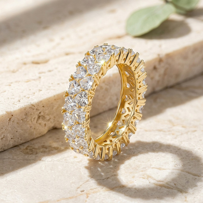 Bagues en moissanite en forme  - Moissanite Eternity Band Ring Stackable avis et prix