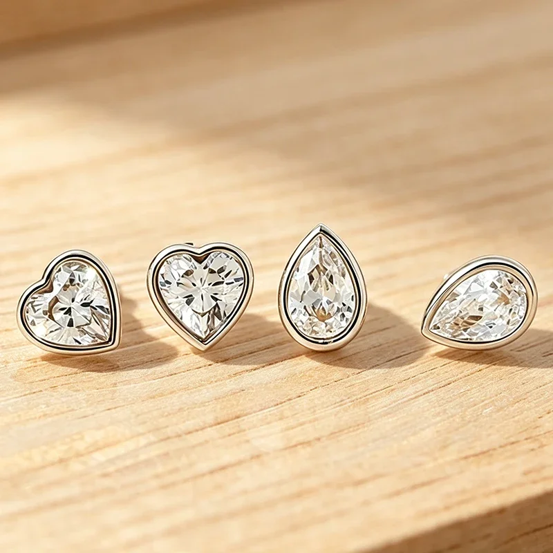Boucles d'oreilles clous FCGJH - Moissanite Stud Earrings Round Cut 1Ct avis et prix