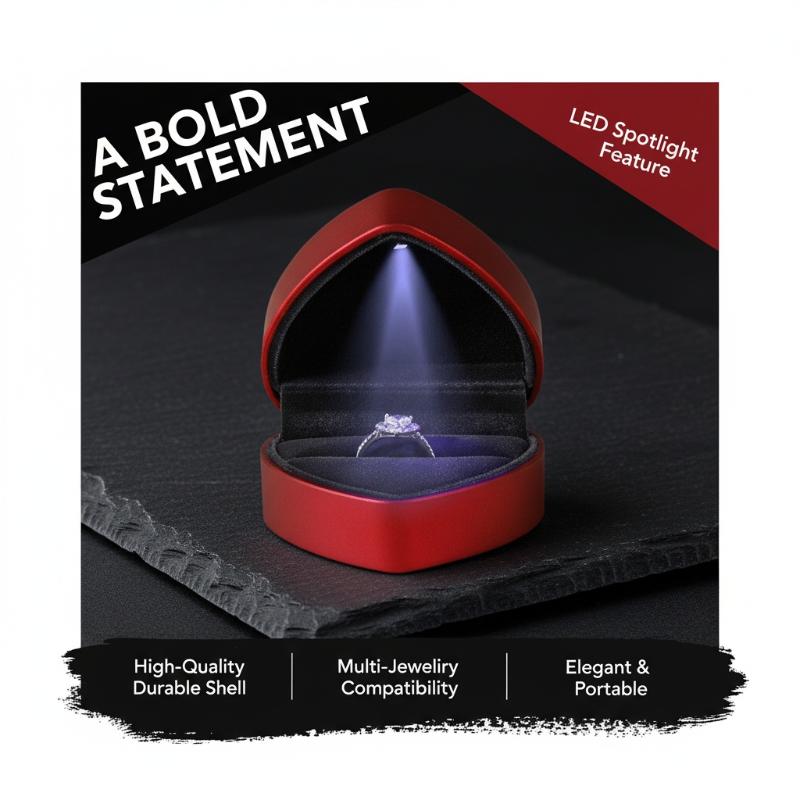 Boîte à bijoux de luxe en velo - Velvet Ring Box Led Light Proposal avis et prix