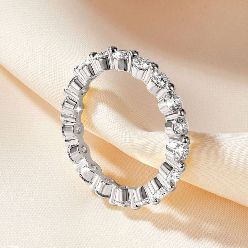 IOGOU – bague scintillante en  - Moissanite Eternity Band Ring Stackable avis et prix