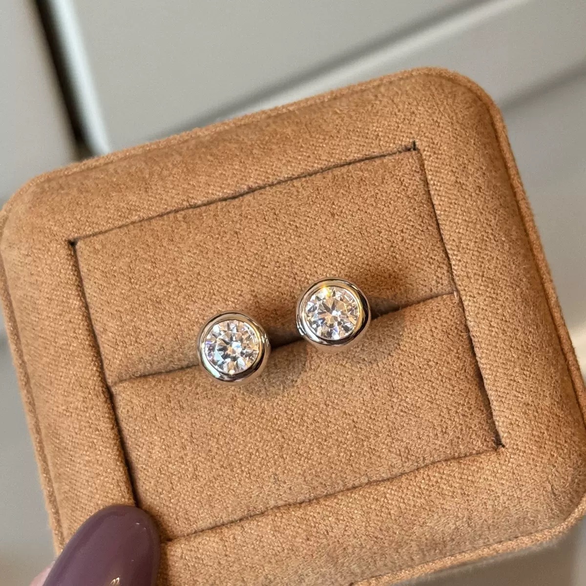 Boucle d'oreille clou en moiss - Moissanite Stud Earrings Round Cut 1Ct avis et prix