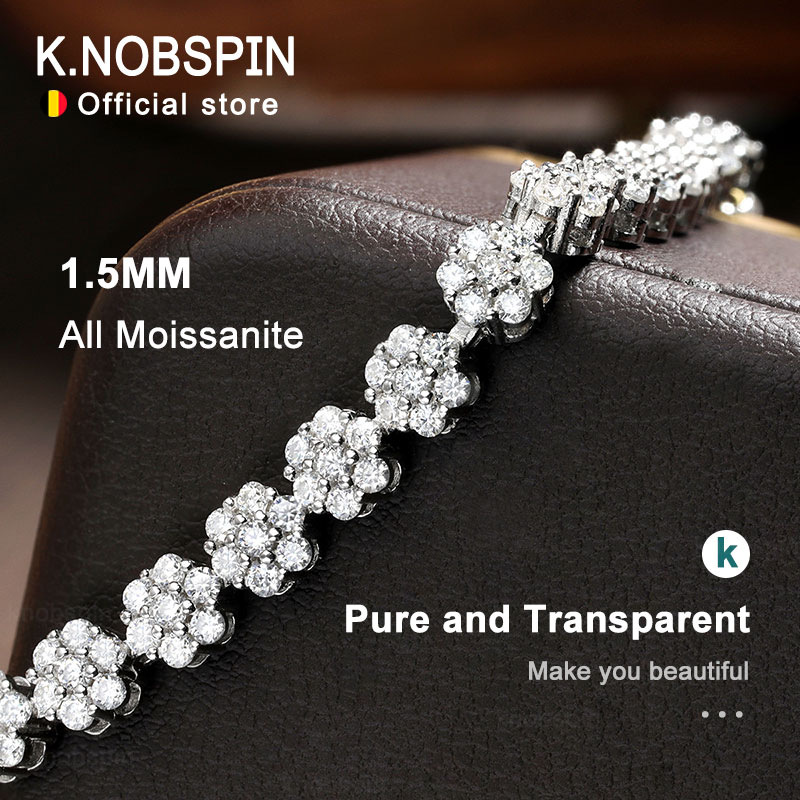 KNOBSPIN D VVl's-Bracelet de t - Moissanite Tennis Bracelet 925 Sterling avis et prix