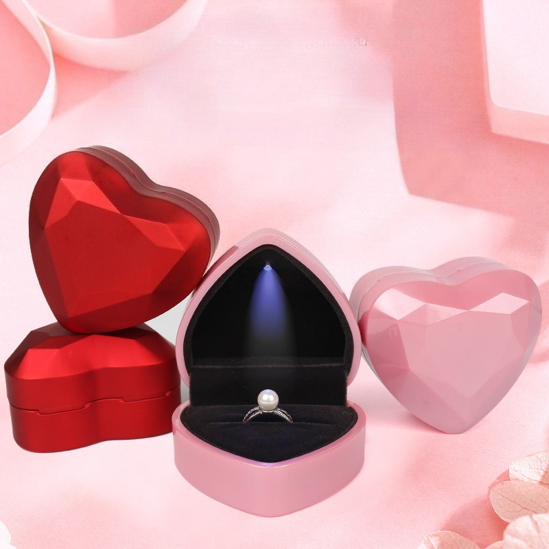 Boîte à bagues créative en for - Velvet Ring Box Led Light Proposal avis et prix