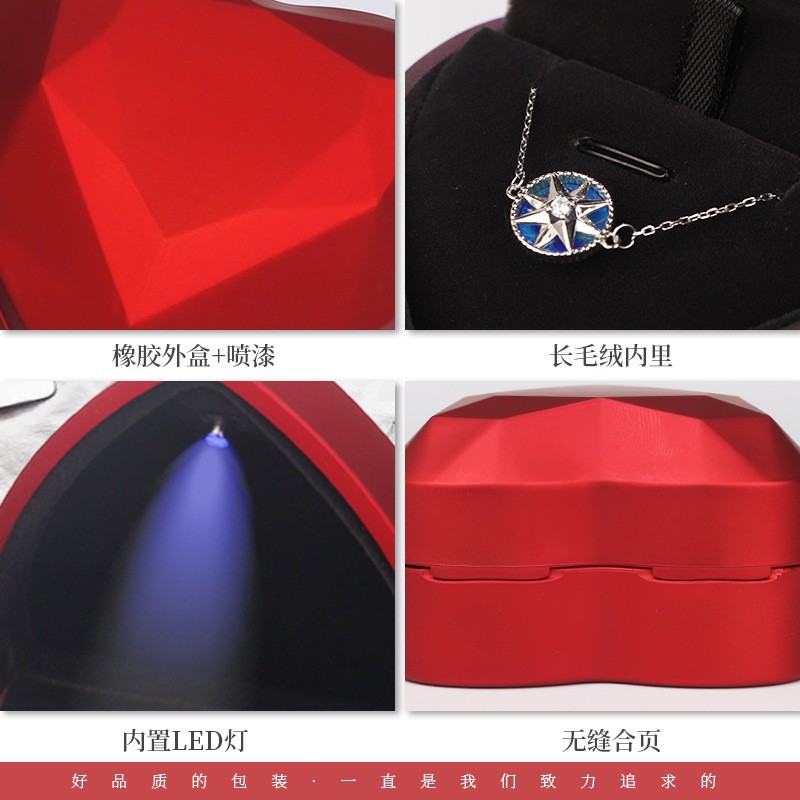 Boîte à bagues créative en for - Velvet Ring Box Led Light Proposal avis et prix