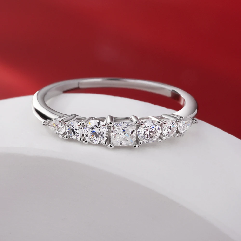 Bague d'éternité QIBAOKU Princ - Moissanite Eternity Band Ring Stackable avis et prix
