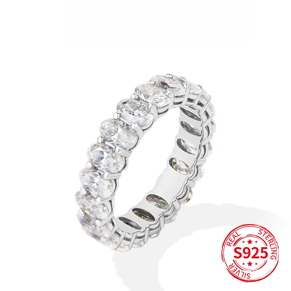 Bague d'éternité ovale QIBAOKU - Moissanite Eternity Band Ring Stackable avis et prix