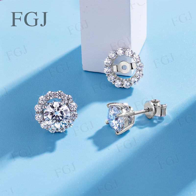 Boucles d'oreilles clous en mo - Moissanite Stud Earrings Round Cut 1Ct avis et prix