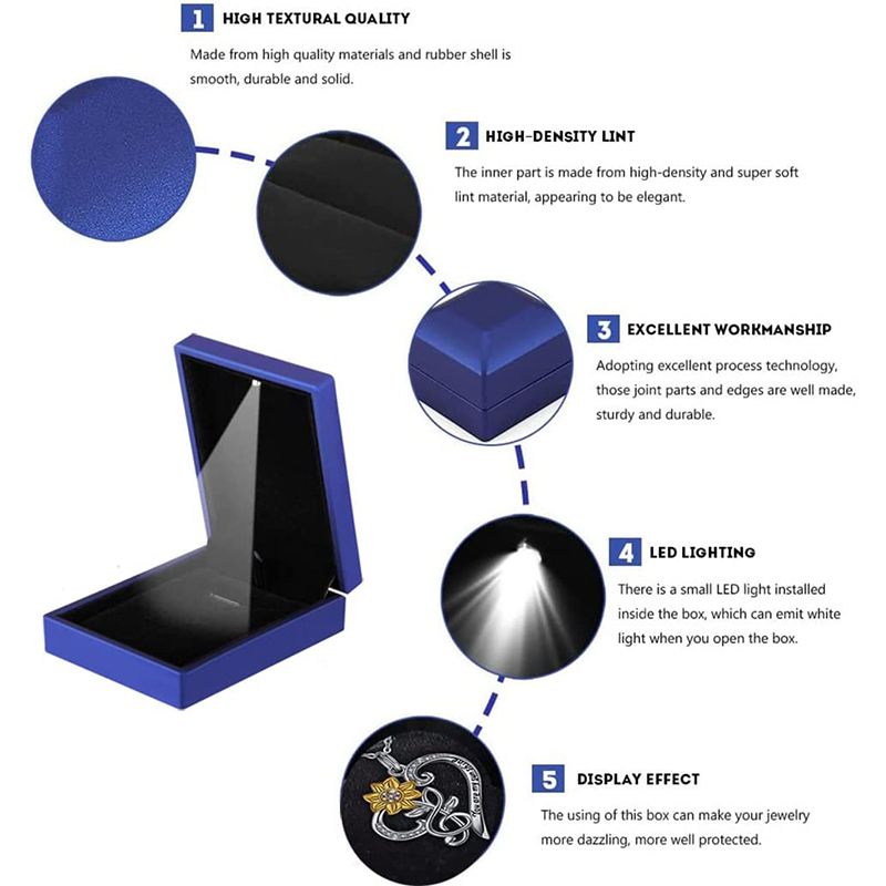 Boîte à bijoux à lumière LED,  - Velvet Ring Box Led Light Proposal avis et prix