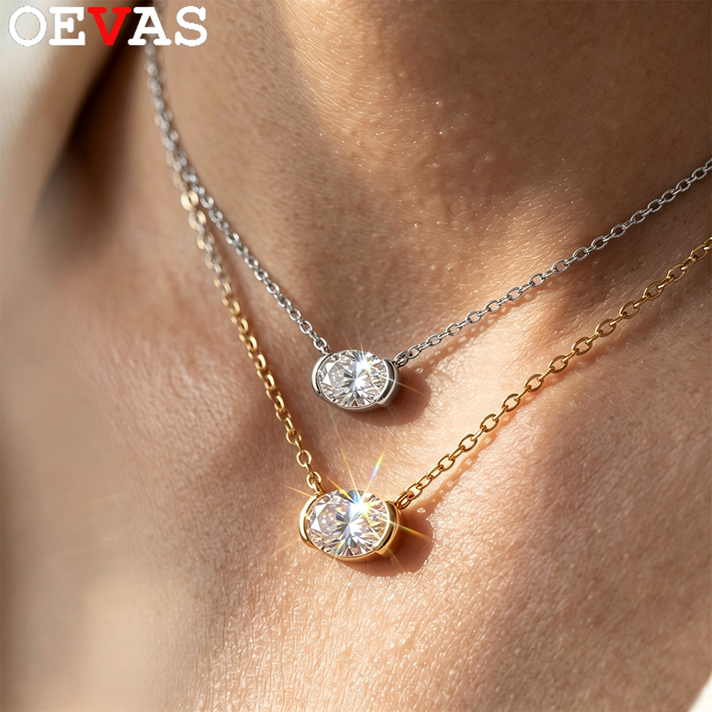 Collier pendentif ovale en moi - Moissanite Pendant Necklace Solitaire avis et prix