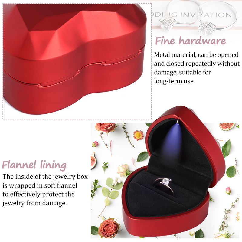 Boîte à bagues lumineuses LED  - Velvet Ring Box Led Light Proposal avis et prix