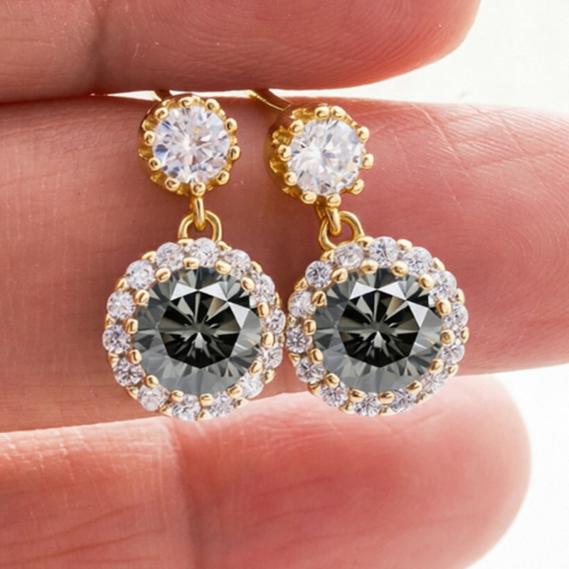 Boucles d'oreilles pendantes J - Moissanite Stud Earrings Round Cut 1Ct avis et prix