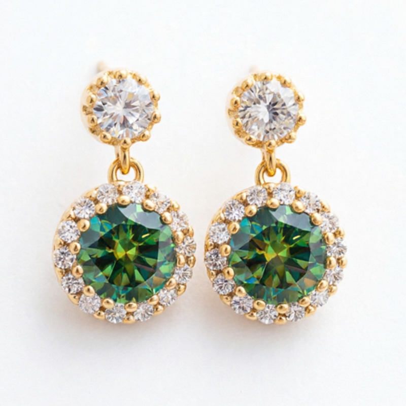 Boucles d'oreilles pendantes J - Moissanite Stud Earrings Round Cut 1Ct avis et prix