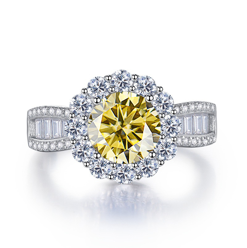 Bague en argent sterling S925  - Moissanite Engagement Ring 2 Carat D Vvs1 avis et prix