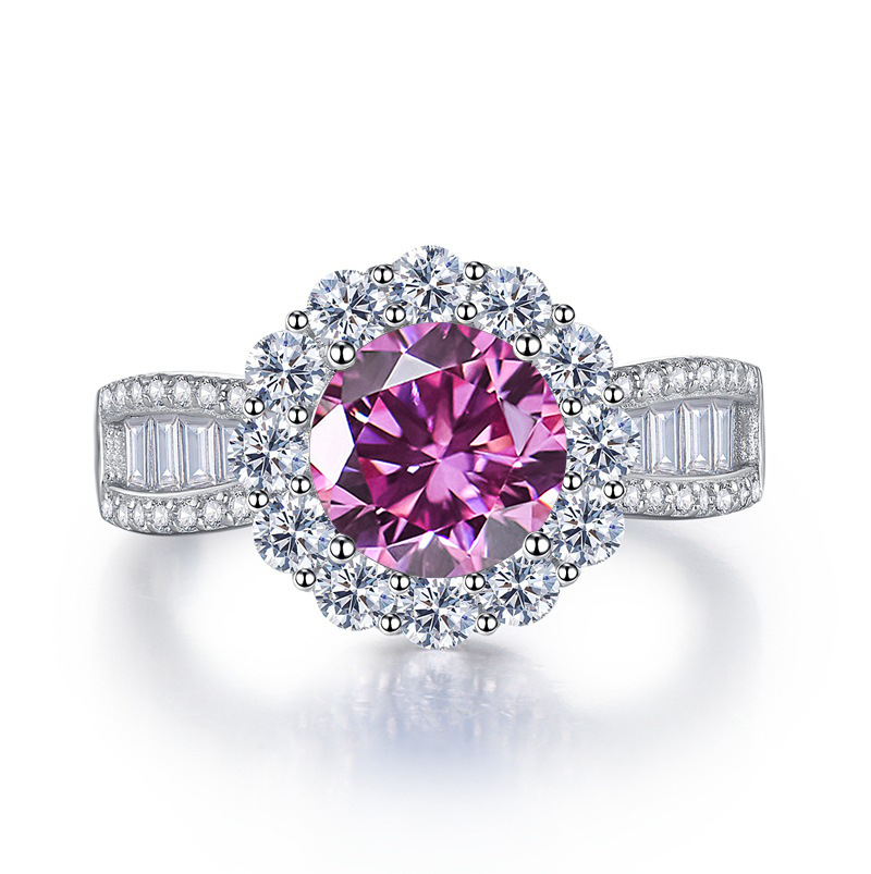 Bague en argent sterling S925  - Moissanite Engagement Ring 2 Carat D Vvs1 avis et prix