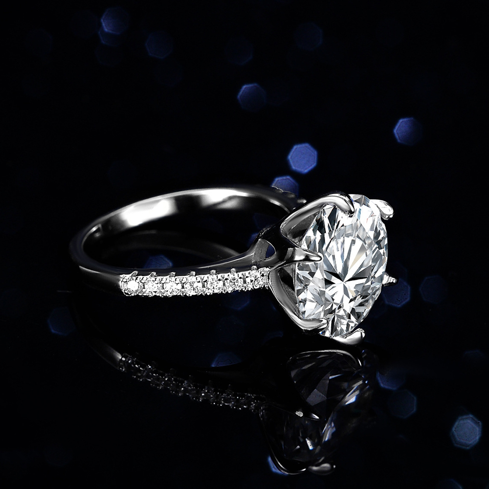 PomerceJelly-Bague en argent r - Moissanite Engagement Ring 2 Carat D Vvs1 avis et prix