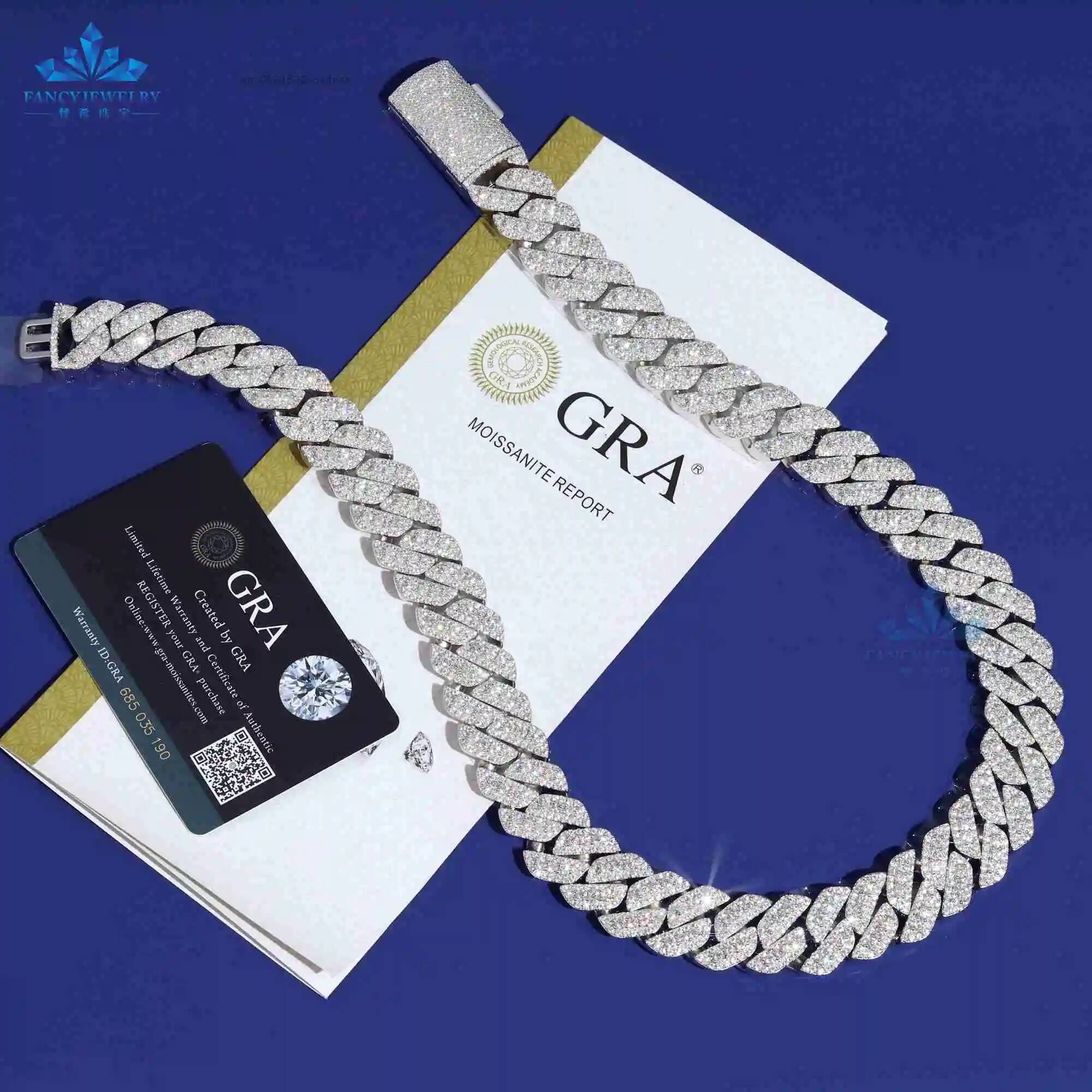 Collier et bracelet cubains en - Moissanite Cuban Link Chain Iced Out avis et prix