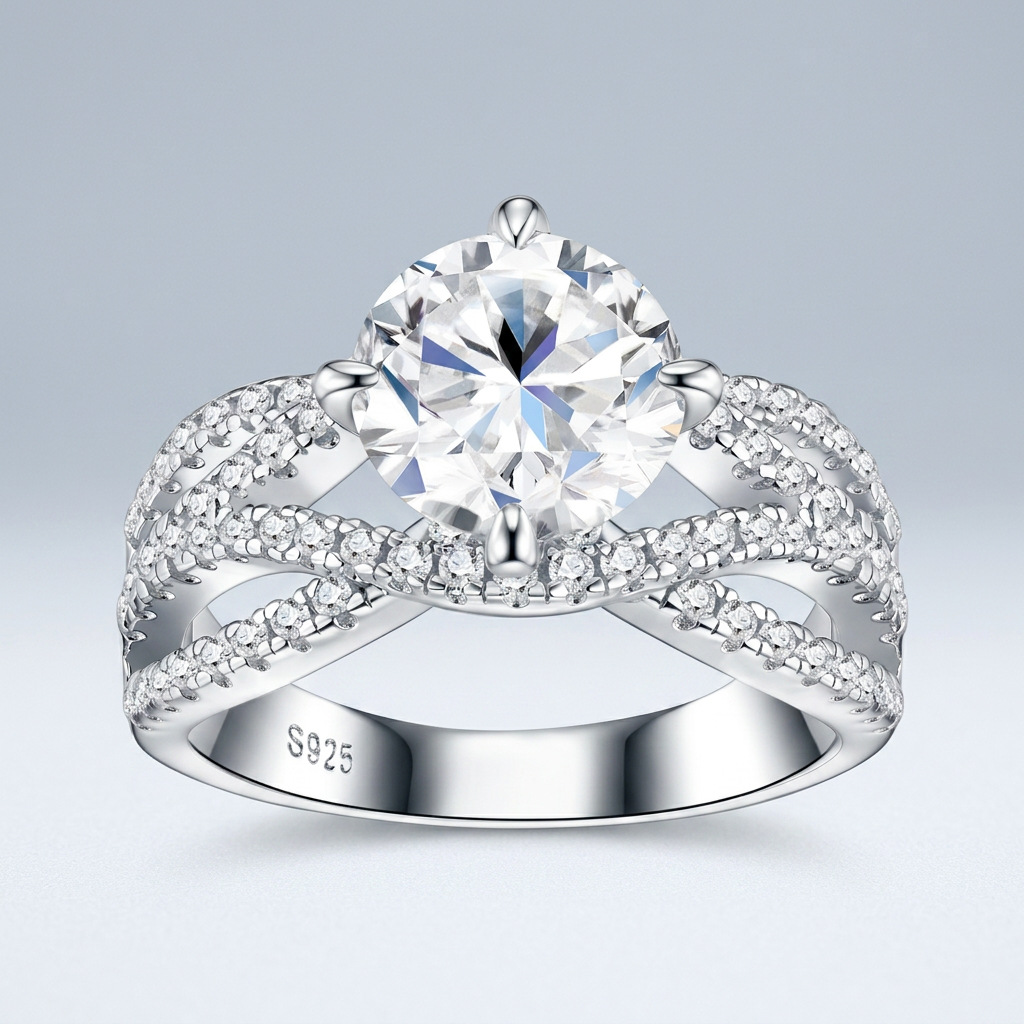 Bague de fiançailles et de mar - Moissanite Engagement Ring 2 Carat D Vvs1 avis et prix