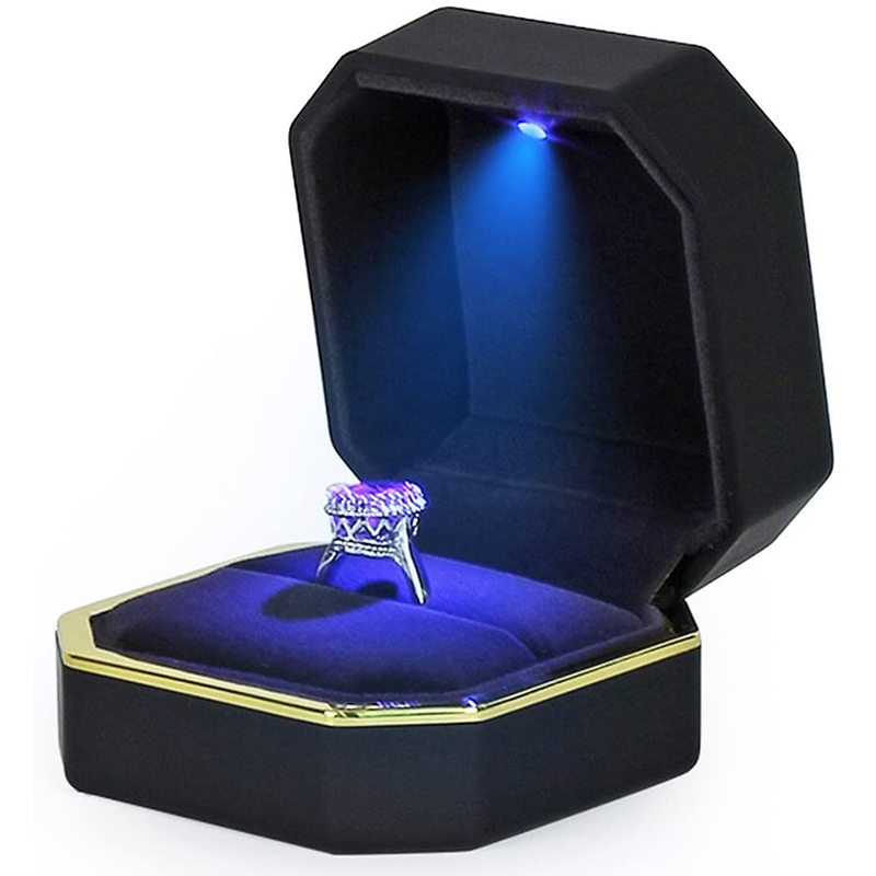 Boîte à bijoux LED en velours  - Velvet Ring Box Led Light Proposal avis et prix