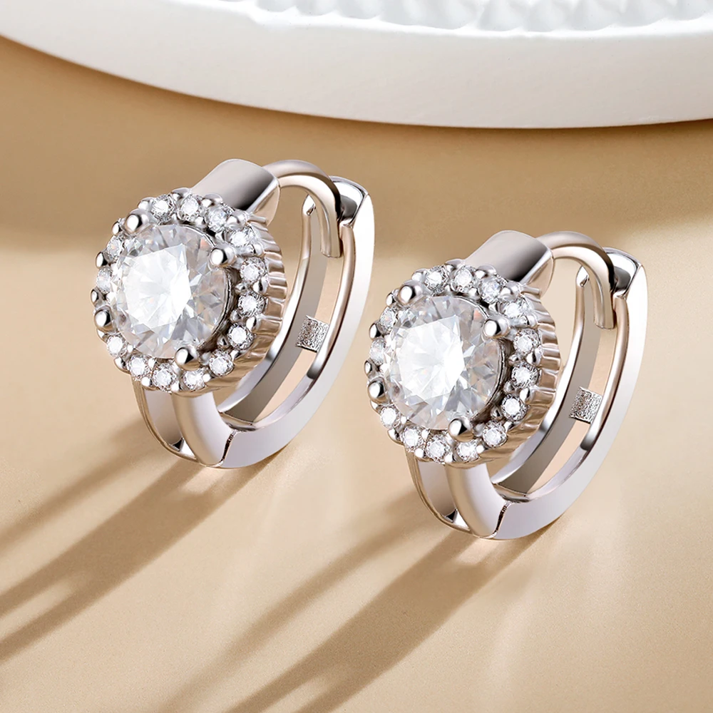 Boucles d'oreilles Serenity en - Moissanite Stud Earrings Round Cut 1Ct avis et prix