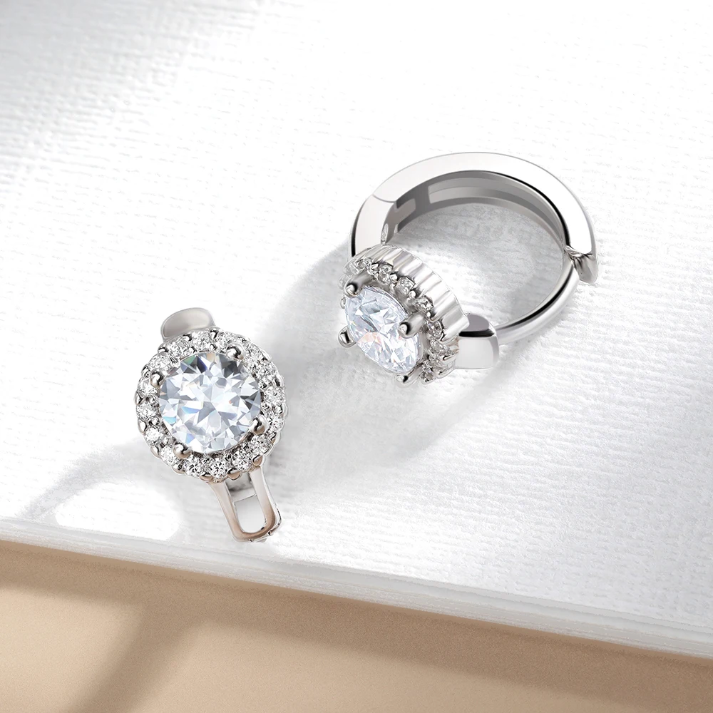 Boucles d'oreilles Serenity en - Moissanite Stud Earrings Round Cut 1Ct avis et prix