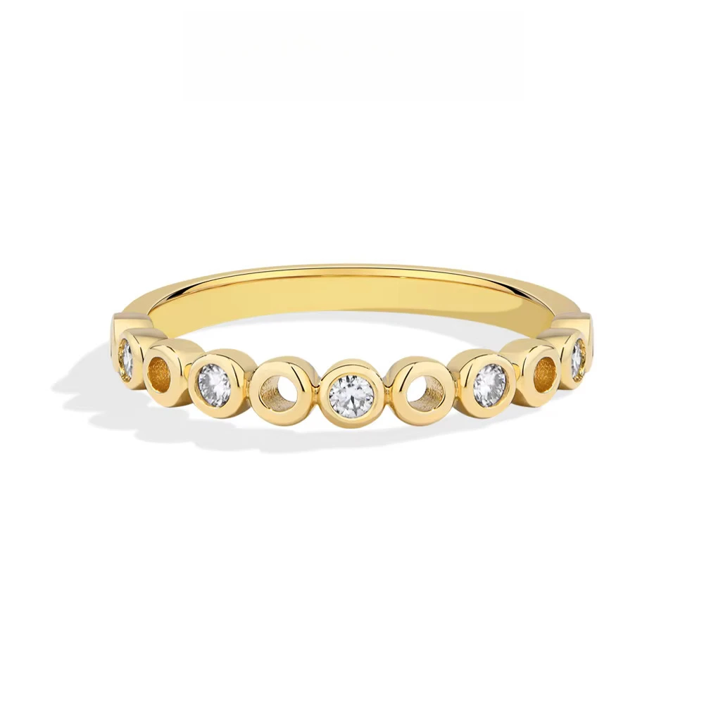 Bague en Moissanite Synthétiqu - Moissanite Eternity Band Ring Stackable avis et prix