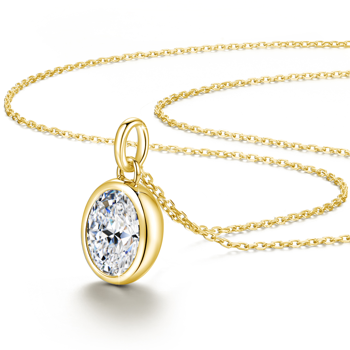 Collier pendentif en or AU585  - Moissanite Pendant Necklace Solitaire avis et prix
